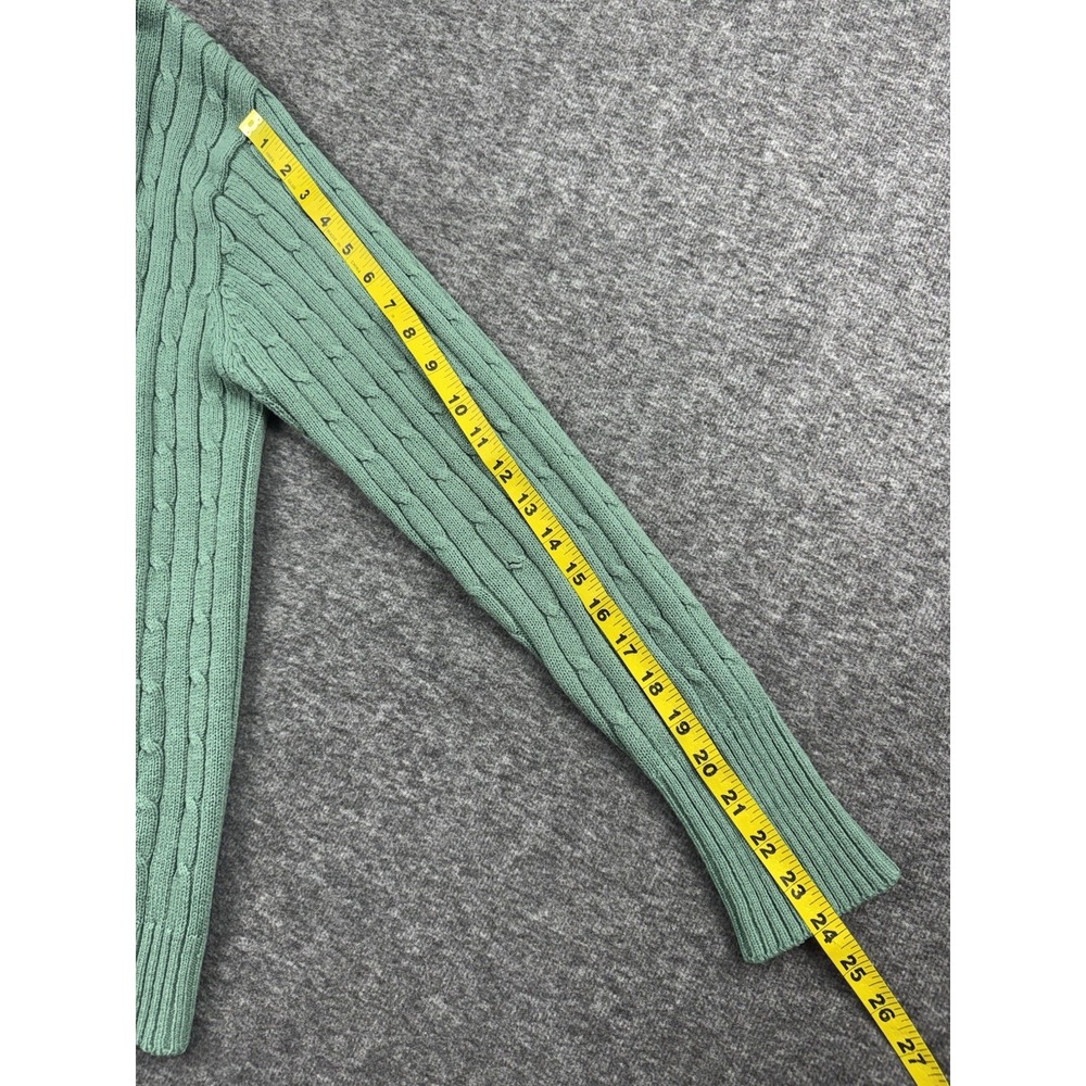 Vintage Sears Kings Road Grunge Light Green Button Knit Cardigan Size Medium - Picture 8 of 12
